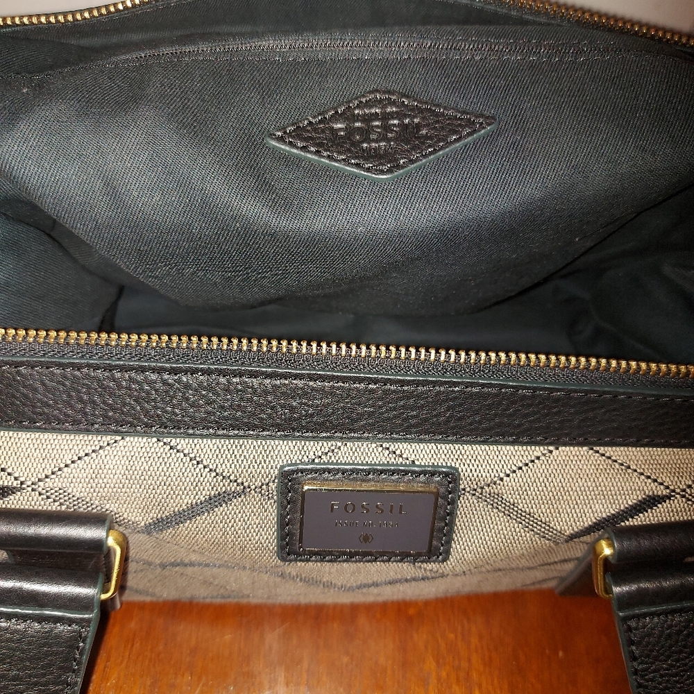 Fossil Fabric Grey/Black Satchel - Picture 8 of 13